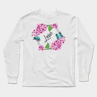 Love - Lilacs And Butterflies Long Sleeve T-Shirt